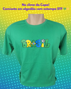 Camiseta Verde em Algodão - Brasil