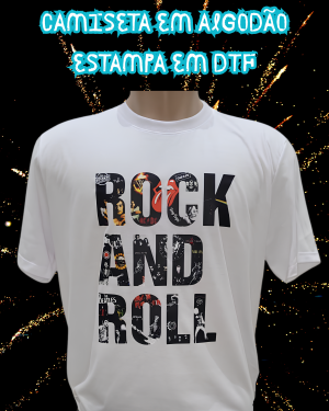 Camiseta Em Algodão Rock And Roll