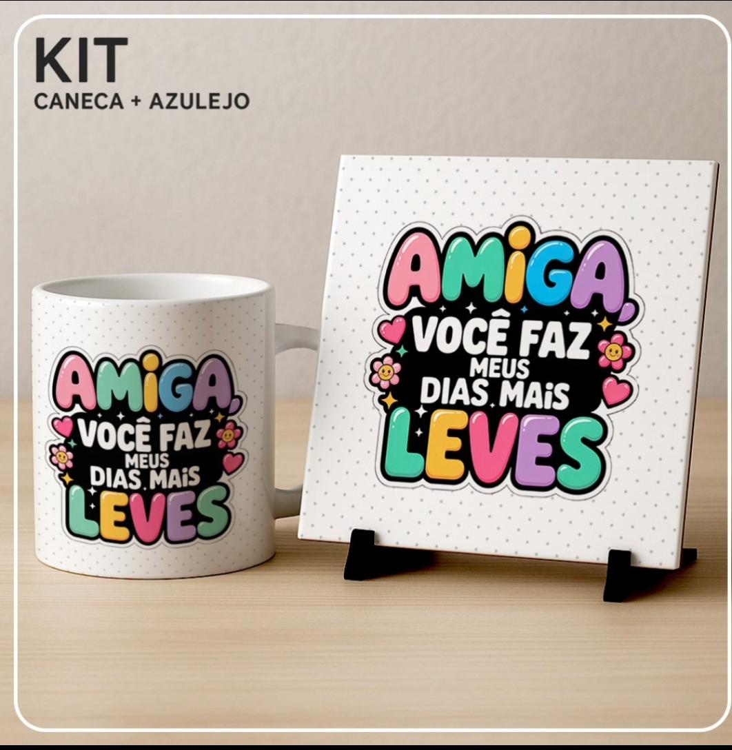 Kit Azulejo + Caneca Amizade