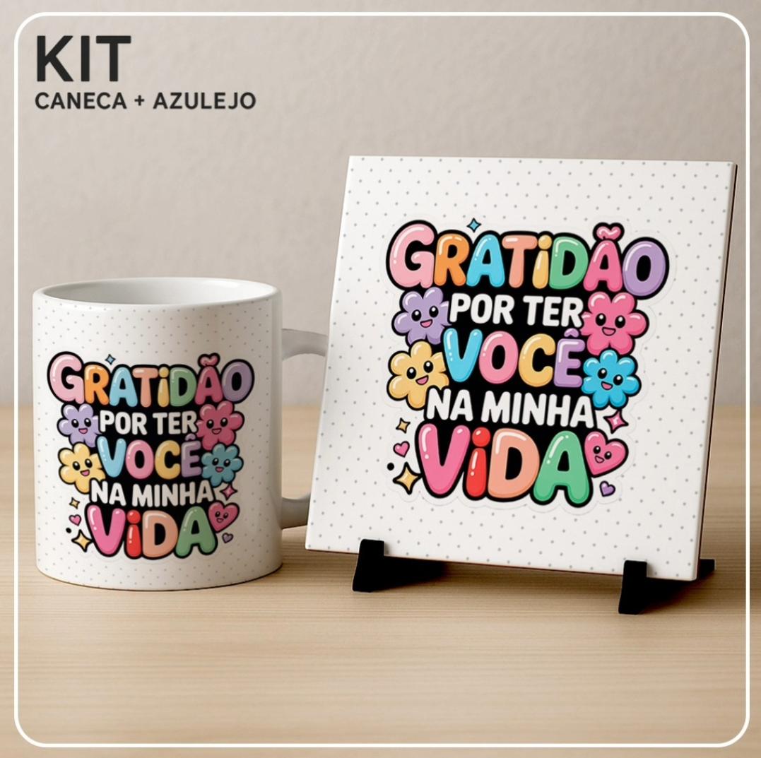 Kit Azulejo + Caneca Amizade
