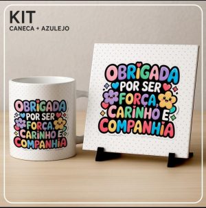 Kit Caneca + Azulejo Amizade
